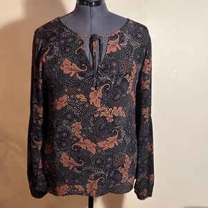 Sanctuary Black and Coral Floral Blouse